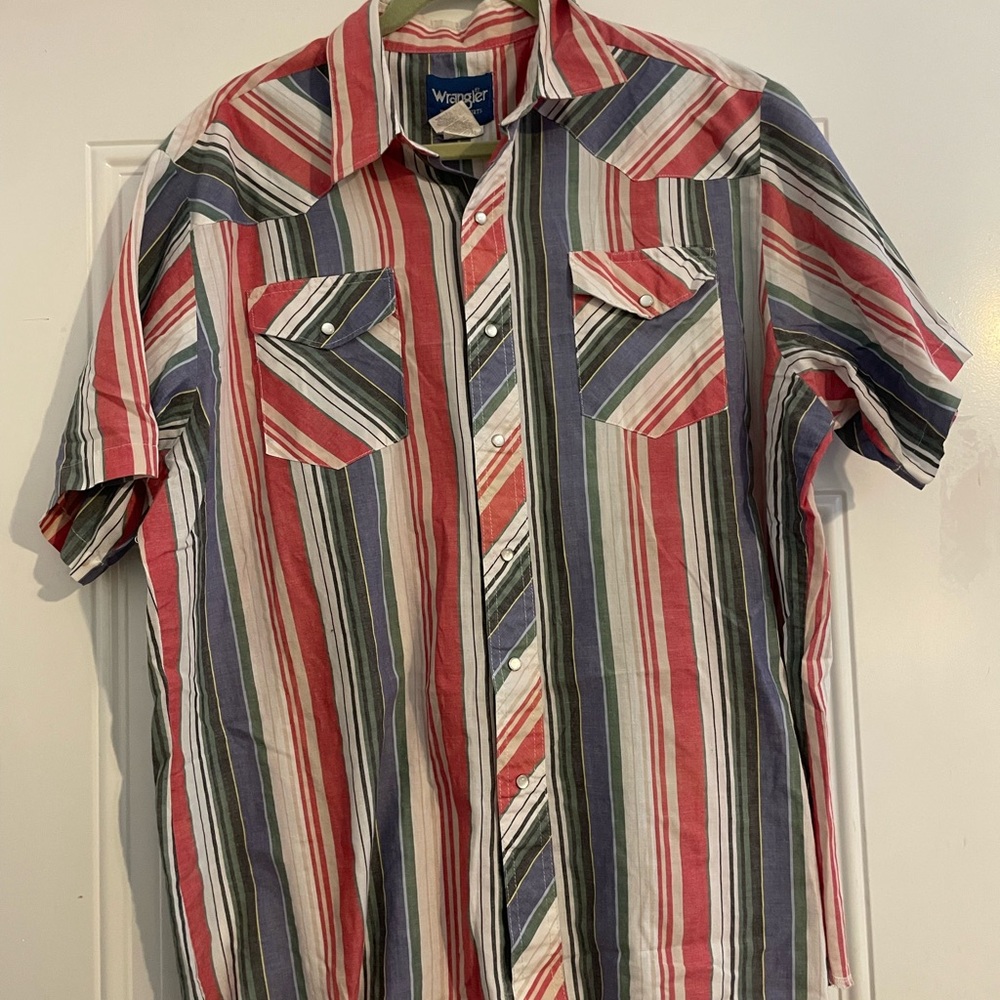 Wrangler Men's Multicolor Striped Button Down Shirt